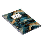 Carnet Motif de Parties scintillant d'hiver Abstrait bleu (Côté Droit)