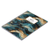 Carnet Motif de Parties scintillant d'hiver Abstrait bleu (Côté gauche)