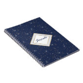 Carnet Motif de parties scintillant en or brillant bleu m (Côté Droit)