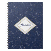 Carnet Motif de parties scintillant en or brillant bleu m (Devant)