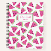 Carnet Motif de pastèque d'été rose personnalisé (Devant)
