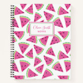 Carnet Motif de pastèque rose personnalisé d'été (Devant)