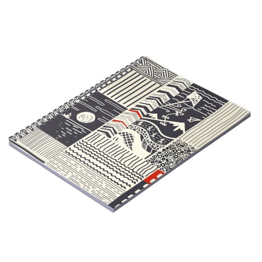 Carnet Motif de patchwork sans couture de doodles abstrai (Côté gauche)