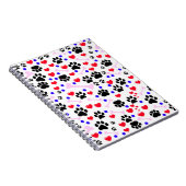 Carnet Motif De Pâtes, Pâtes De Chien, Pâtes Noires, Coeu (Côté Droit)