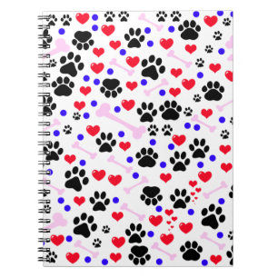 Carnet Motif De Pâtes, Pâtes De Chien, Pâtes Noires, Coeu