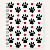 Carnet Motif De Pâtes, Pâtes De Chien, Pâtes Noires, Coeu (Devant)