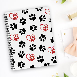 Carnet Motif De Pâtes, Pâtes Noires, Pâtes Rouges, Coeurs