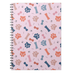 Carnet motif de patte de chien