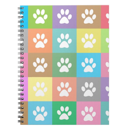 Carnet Motif de pattes colorées (Devant)