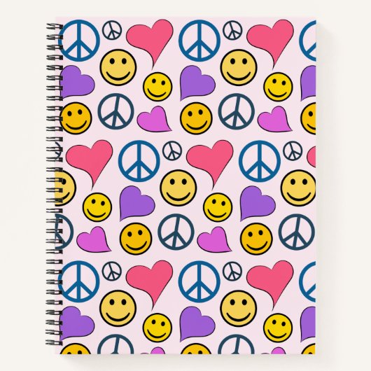 Carnet Motif de Peace Love Laugh (Devant)