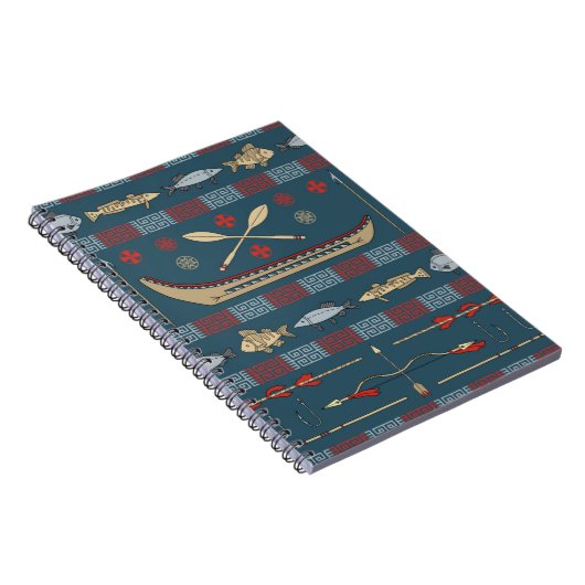 Carnet Motif de pêche ethnique (Côté Droit)