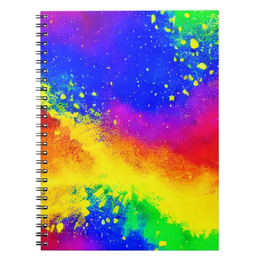 Carnet Motif de peinture coloré arc-en-ciel (Devant)