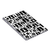 Carnet Motif de pièces d'échecs - noir et blanc (Côté Droit)