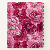 Carnet Motif de pivoines botaniques rose chic (Dos)