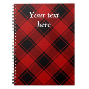 Carnet Motif de plaid - rouge et noir