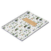 Carnet Motif de plante en pot personnalisé Boho (Côté gauche)