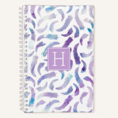 Carnet Motif de plumes d'aquarelle violet (Recto)
