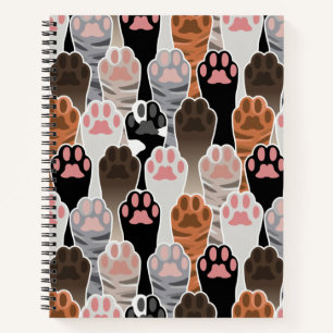 Carnet Motif de plusieurs pattes de chat