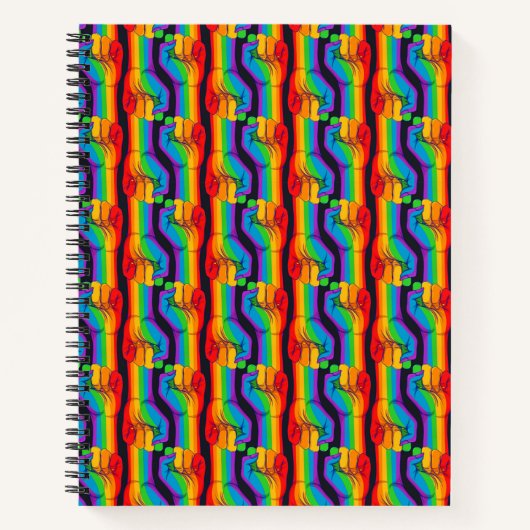 Carnet Motif de poing arc-en-ciel (Devant)