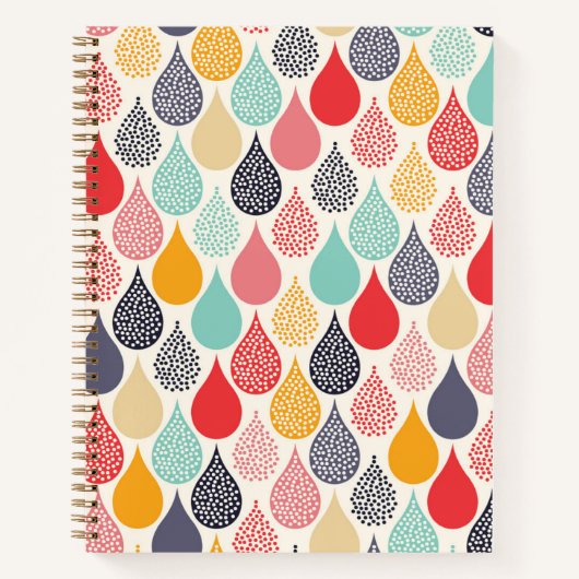 Carnet Motif de point d'art pop Raindrop (Devant)