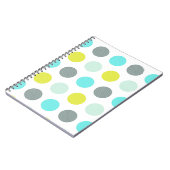 Carnet Motif de point jaune bleu de polka de menthe (Côté gauche)