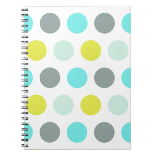 Carnet Motif de point jaune bleu de polka de menthe