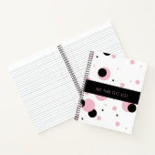 Carnet Motif de point Polka Abstrait rose noir (Intérieur)