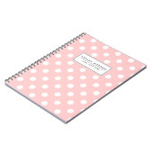 Carnet Motif de point rose et blanc de polka (Côté gauche)