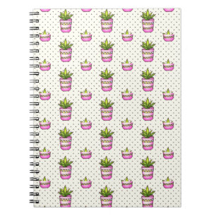 Carnet Motif de point succulent de polka d'aquarelle