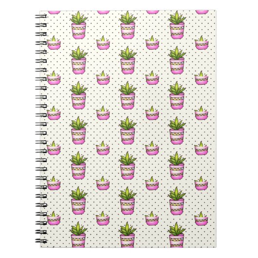 Carnet Motif de point succulent de polka d'aquarelle (Devant)