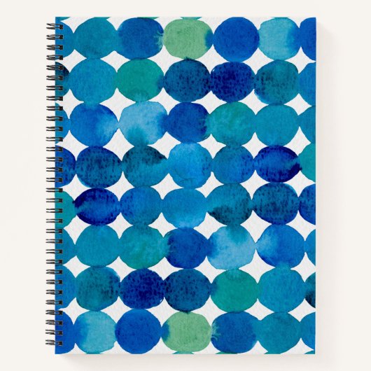 Carnet Motif de points - bleu et vert (Devant)
