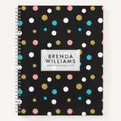 Carnet Motif de points colorés aléatoires (Devant)