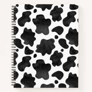 Carnet Motif de points de vache Poster de animal noir et 
