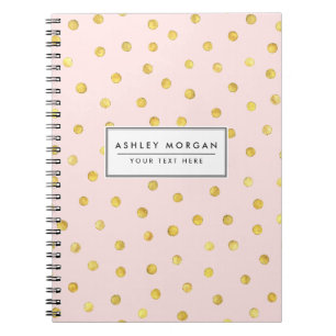 Carnet Motif de points élégant de confettis de rose et