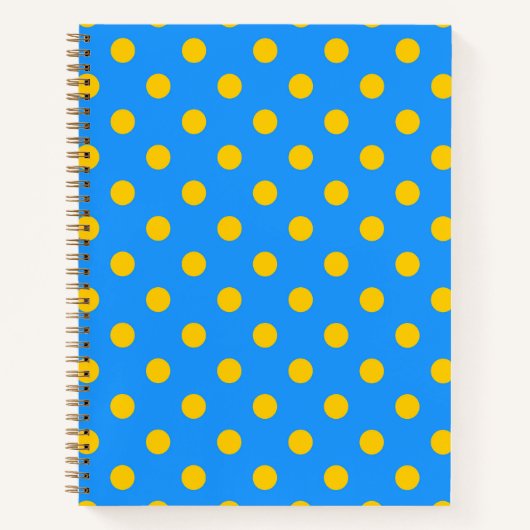 Carnet Motif de points jaunes sur fond bleu (Devant)