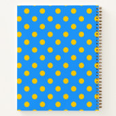 Carnet Motif de points jaunes sur fond bleu (Dos)