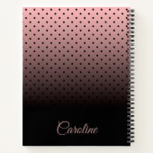 Carnet Motif de points noirs et Roses (Dos)