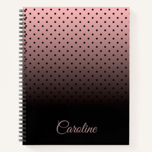 Carnet Motif de points noirs et Roses