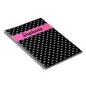 Carnet Motif de points Polka blanc et noir (Côté Droit)
