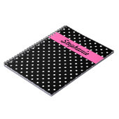 Carnet Motif de points Polka blanc et noir (Côté gauche)