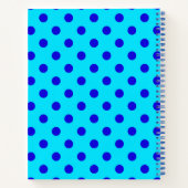 Carnet Motif de points polka bleu sur cyan (Dos)