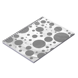 Carnet Motif de points Polka gris ardoise