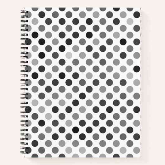 Carnet Motif de points Polka monochrome (points noirs et (Devant)