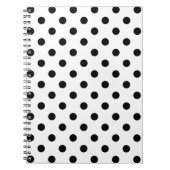 Carnet Motif de points Polka Noir (Devant)