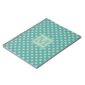 Carnet Motif de points sarcelle Monogramme (Côté gauche)