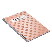 Carnet motif de pois rose de coeurs d'amour de parties (Côté Droit)