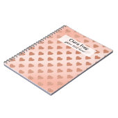 Carnet motif de pois rose de coeurs d'amour de parties (Côté gauche)