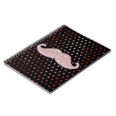 Carnet Motif de pois rose Girly drôle de moustache de (Côté gauche)