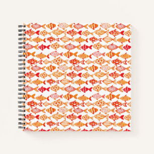 Carnet Motif de poisson d'aquarelle orange vif