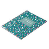 Carnet Motif de poisson vert mignon (Côté gauche)